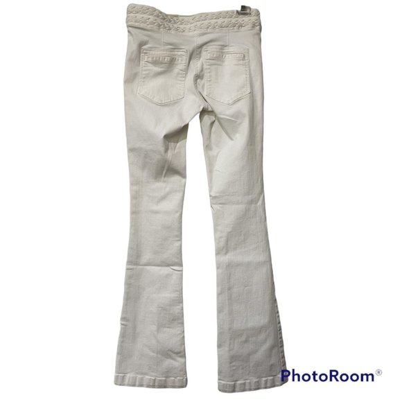 Veronica Beard Biscayne Braided-Waist Boot-Cut Jeans - Picture 5 of 5